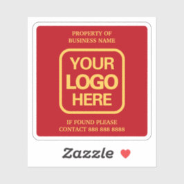 Eigenschaft des Business Gold Logos Rot einfach mo Aufkleber