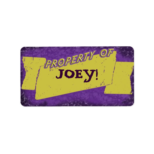 Eigenschaft eines Kennzeichens Adressaufkleber (Vorne)