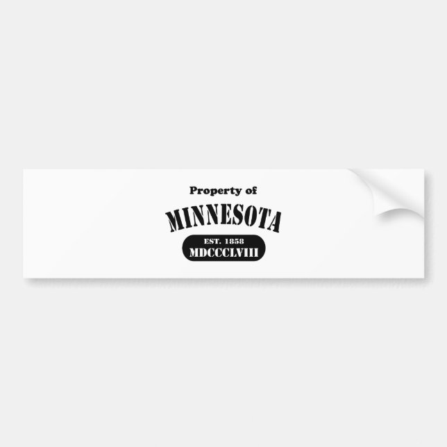 Eigenschaft von Minnesota - schwarzer Text Autoaufkleber (Vorne)