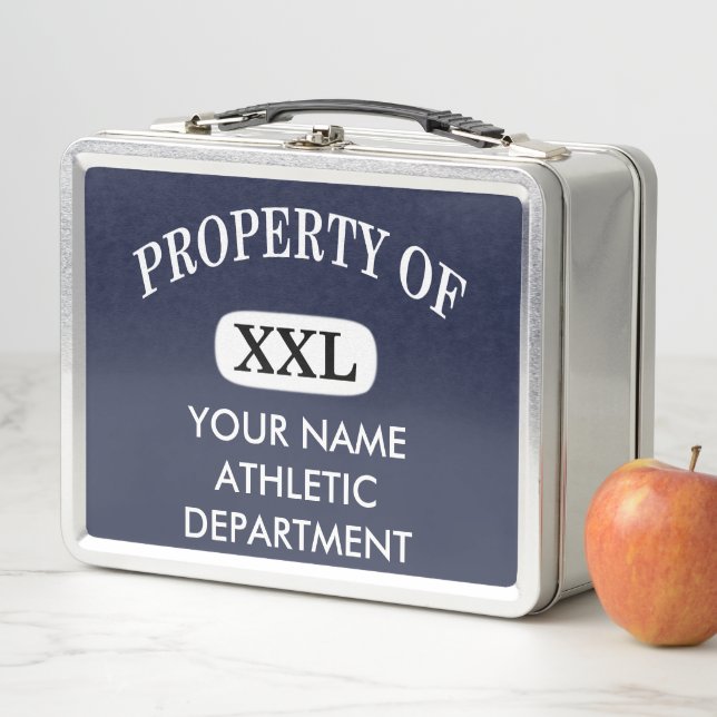 Eigenschaft von XXL Weiß Schriftart hinzufügen Metall Lunch Box (Beispiel)