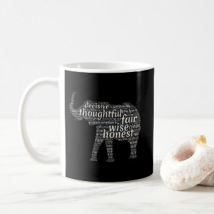 Eigenschaften einer Elefanten-Word-Wolke Kaffeetasse