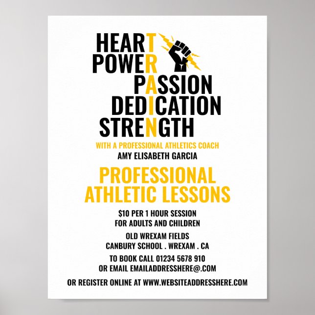 Eigenschaften eines Athleten, Leichtathletik-Lekto Poster (Vorne)