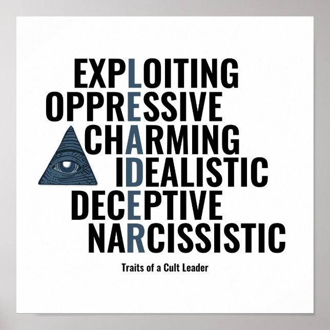 Eigenschaften eines Kultführers Poster (Vorne)