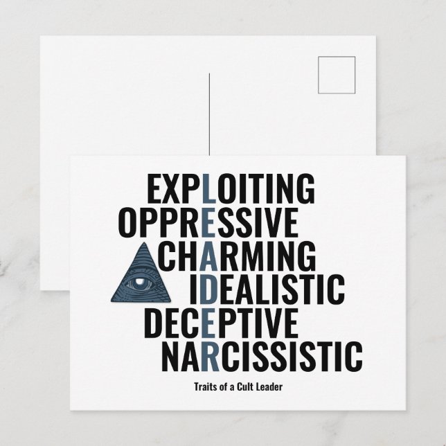 Eigenschaften eines Kultführers Postkarte (Vorne/Hinten)