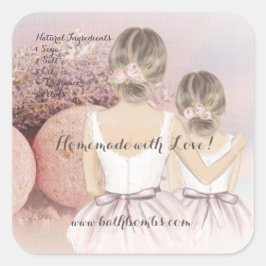 Eigenständig mit Liebe-Bäderbomben Quadratischer Aufkleber