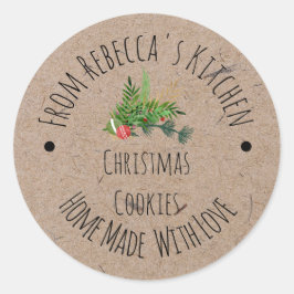 Eigenständig mit Liebe-Kraft-Papier | Weihnachtske Runder Aufkleber