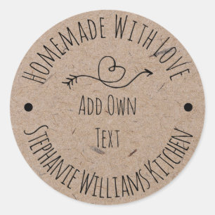 Eigenständig mit Liebe-Kraft-Papieretikett   Handg Runder Aufkleber