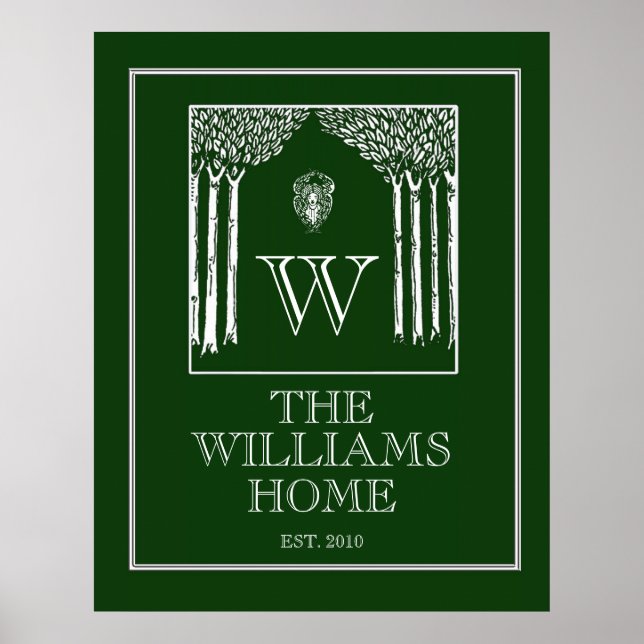 Eigenständige Großserienmauer in Grün Poster (Vorne)