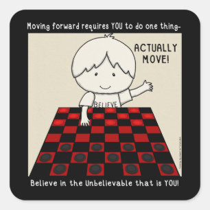 Eigentlich bewegen quadratischer aufkleber