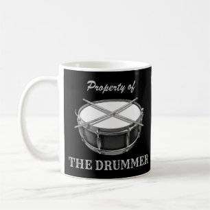 Eigentum an Drummer Snare Drum Drumsticks Drumming Kaffeetasse