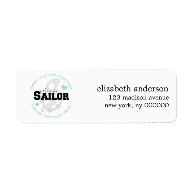 Eigentum an einem US Sailor Address Labels (Vorne)