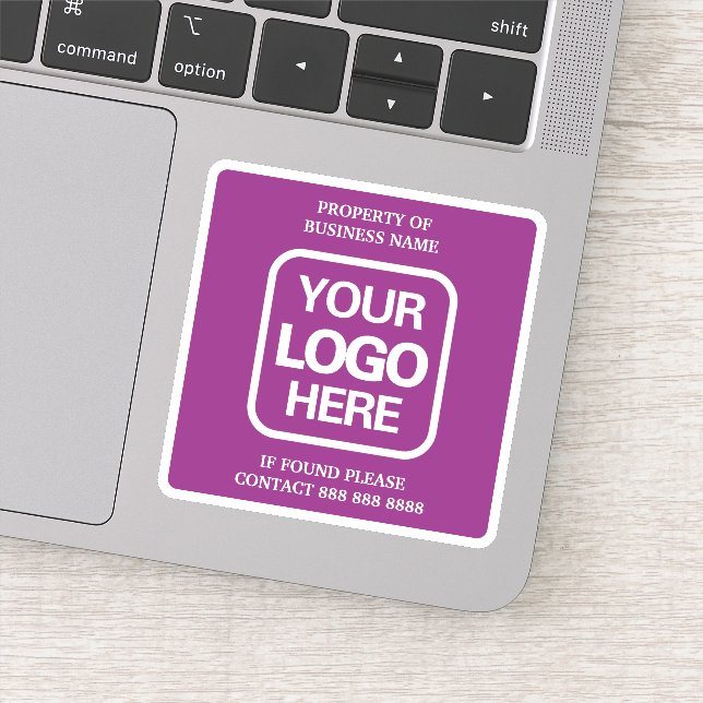Eigentum an Firmenlogo Einfach moderne Magenta Aufkleber (Detail)