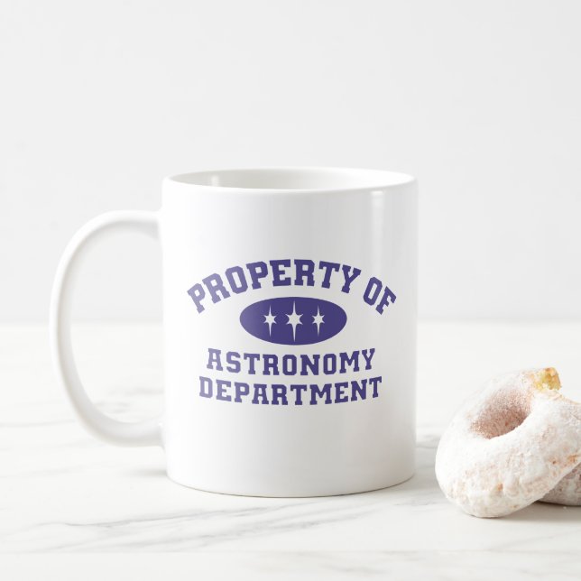 Eigentum der Abteilung Astronomie Kaffeetasse (Mit Donut)