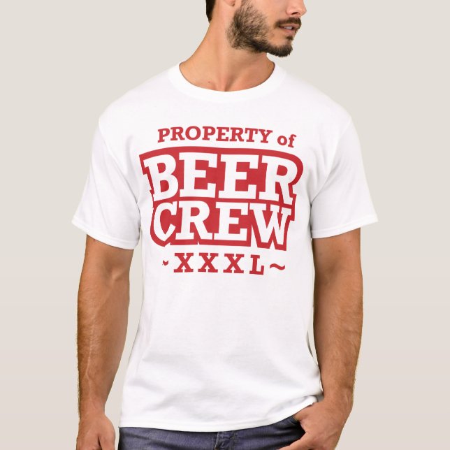 Eigentum der Bier-Crew - Rot T-Shirt (Vorderseite)