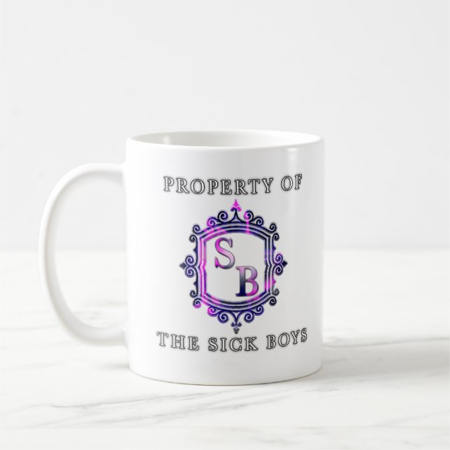 Eigentum der Sick Boys Tasse mit Logo (Links)