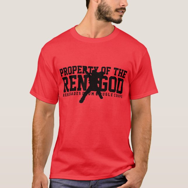 "EIGENTUM des RENEGOD" roter T - Shirt (Vorderseite)