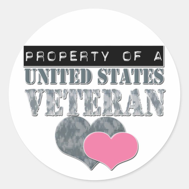 Eigentum eines Veteranen der Vereinten Staaten Runder Aufkleber (Vorderseite)