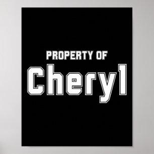 Eigentum von Cheryl Lustige Junggesellen-Geschenke Poster