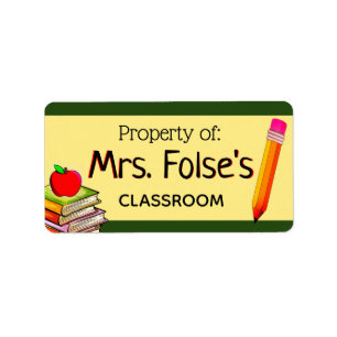 Eigentum von Frau Custom Classroom Label Teacher Adressaufkleber
