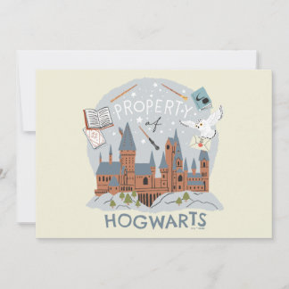 Eigentum von Hogwarts Cartoon-Grafik Karte