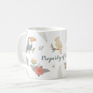 "Eigentum von" Individueller Name Dschungel Tropis Kaffeetasse