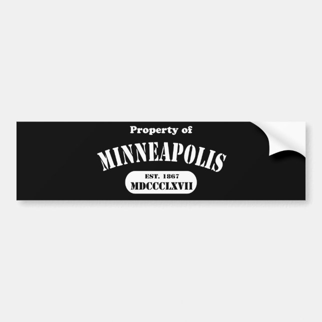 Eigentum von Minneapolis Autoaufkleber (Vorne)