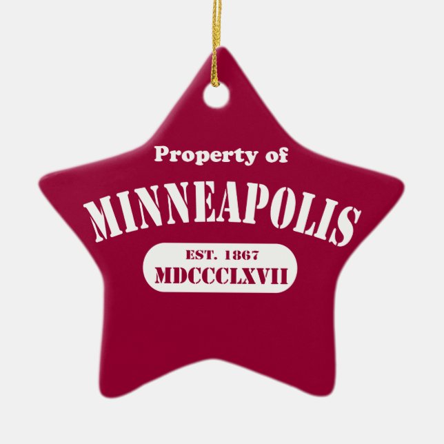 Eigentum von Minneapolis Keramik Ornament (Vorne)