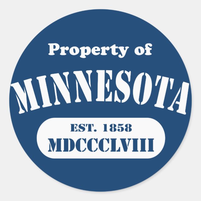 Eigentum von Minnesota - jede Farbe! Runder Aufkleber (Vorderseite)
