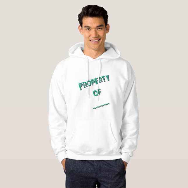 "Eigentum von" Personalisierte Herren Hoodie (Vorne ganz)