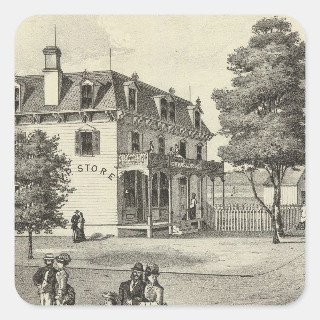 Eigentum von Wm V Reid, Villa Park, NJ Quadratischer Aufkleber (Vorderseite)