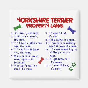 Eigentums-Gesetze 2 Yorkie YORKSHIRES TERRIER Magnet