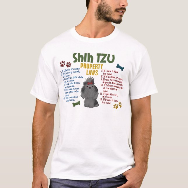 Eigentums-Gesetze 4 Shih Tzu T-Shirt (Vorderseite)