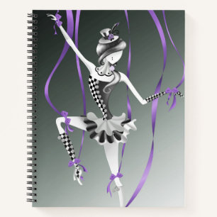 Eigenwillige Ballerina-Marionette Lila Bänder    Notizbuch