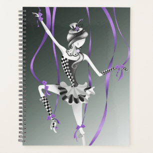 Eigenwillige Ballerina-Marionette Lila Bänder Planer