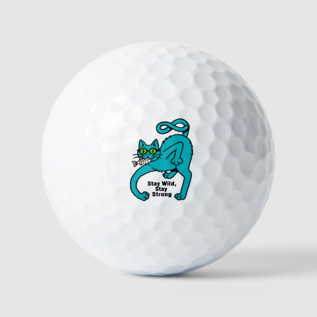 Eigenwillige Expressive Katze Golfball (Vorderseite)
