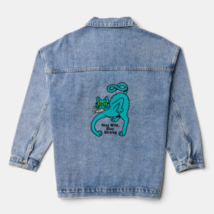 Eigenwillige Expressive Katze Jeansjacke