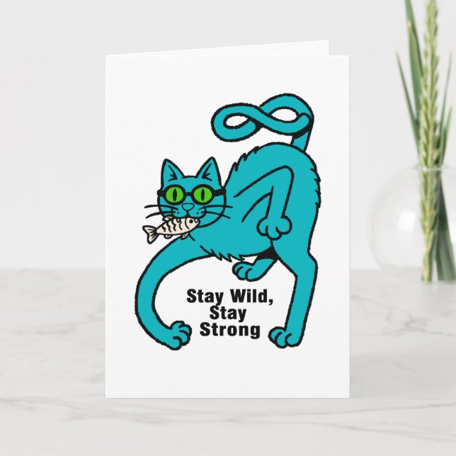 Eigenwillige Expressive Katze Karte (Vorderseite)
