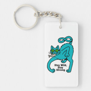 Eigenwillige Expressive Katze Schlüsselanhänger