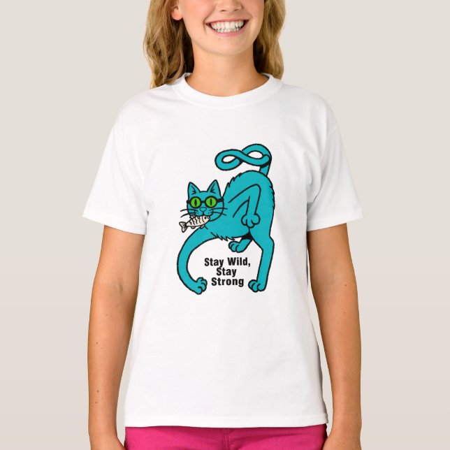 Eigenwillige Expressive Katze T-Shirt (Vorderseite)