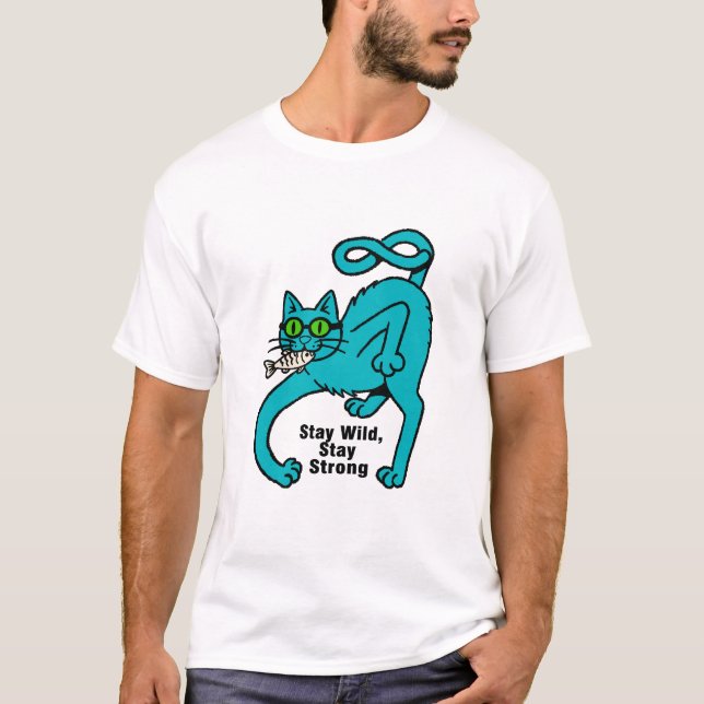 Eigenwillige Expressive Katze T-Shirt (Vorderseite)