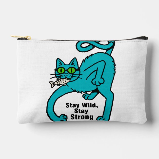 Eigenwillige Expressive Katze Zubehörtasche (Vorderseite)
