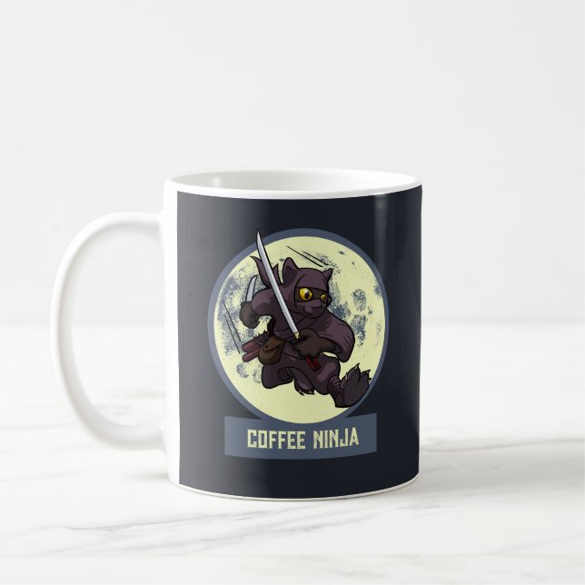 Eigenwillige Schwarze-Katze-Ninja Alternative Tier Kaffeetasse (Links)