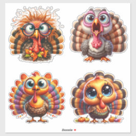 Eigenwillige Thanksgiving-Truthahn-Aufkleberbogen Aufkleber