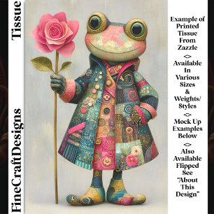 Eigenwilliger Frosch, Farbiger Mantel, Rose DL7L D Seidenpapier