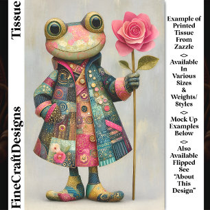 Eigenwilliger Frosch, Farbiger Mantel, Rose DL7R D Seidenpapier