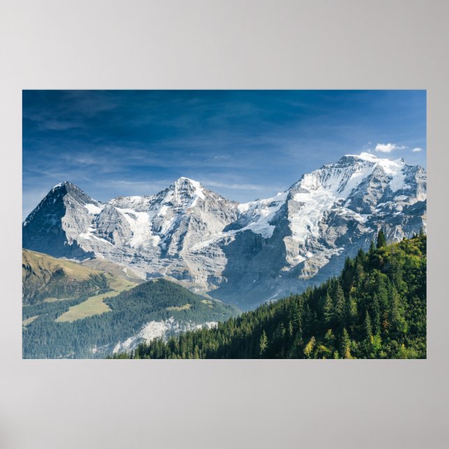 Eiger, Mönch und Jungfrau, Schweiz - Schweizer Alm Poster (Vorne)