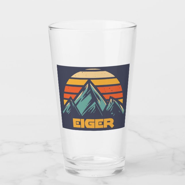 Eiger Schweiz Retro Türkis Glas (Vorderseite)