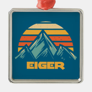 Eiger Schweiz Retro Türkis Ornament Aus Metall