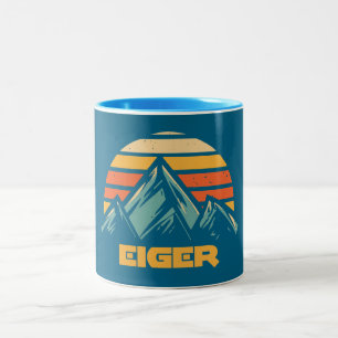 Eiger Schweiz Retro Türkis Zweifarbige Tasse