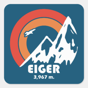 Eiger Sun Eagle Quadratischer Aufkleber